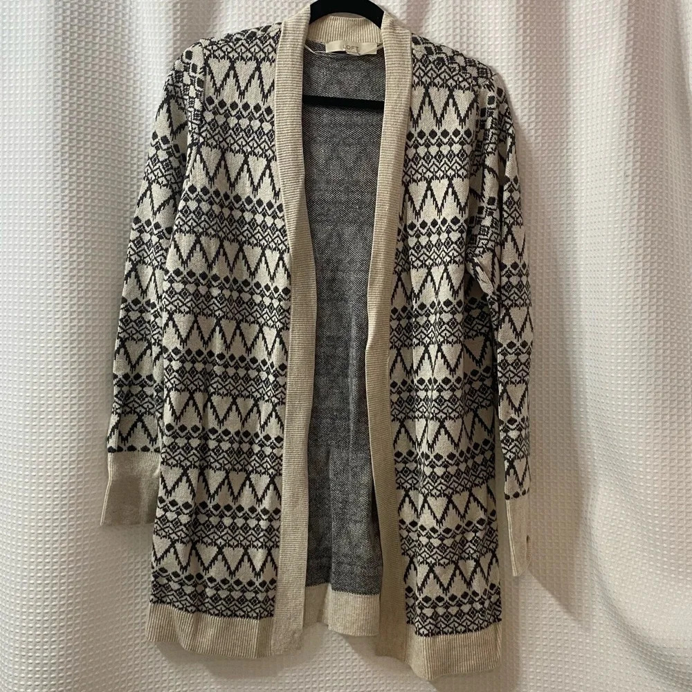 NWOT LOFT Aztec Print Open Cardigan